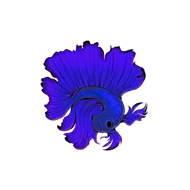 4” Betta Fish Sticker Blue Beautiful Aquarium Hobby Tropical Siamese
