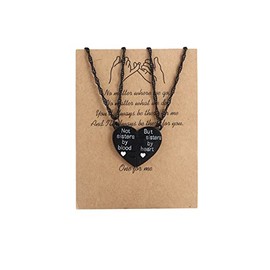 Caiyao 2Pcs Love Heart Puzzle Pendant Necklace Set Adjustbale Broken Split Heart Necklace for Women Sister Friendship Not Sisters by Blood But Sisters by Heart Jewelry Gift-A sisiter