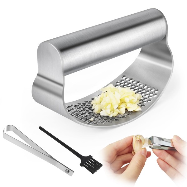 Wantli Garlic press, garlic rocker made of stainless steel, garlic
