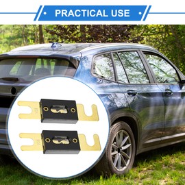 VekAuto 2 Pcs ANL Fuses, 80A Car Audio Fuse Universal for Car Metal Plastic Black Gold Tone