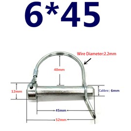 5 Pcs Wire Lock Pin, 6mm x 45mm D Shape Shaft Locking Pin Hitch Pin with Round Arch Safety Coupler Pin for Farm Trailers Lawn Garden