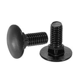 sourcing map 30Pcs Carriage Bolts, M6 x 16mm Stainless Steel 18-8 (304) Round Head Square Neck Screws Black Oxide Bolt Screw for Fastening Accessories - Black