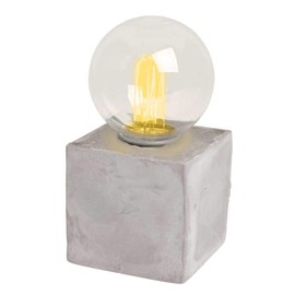 HAB & GUT -L235- LED Betonlampe Retro-Glühbirnen-Optik mit Betonsockel Deko-Lampe mit Timer Vintage batteriebetrieben