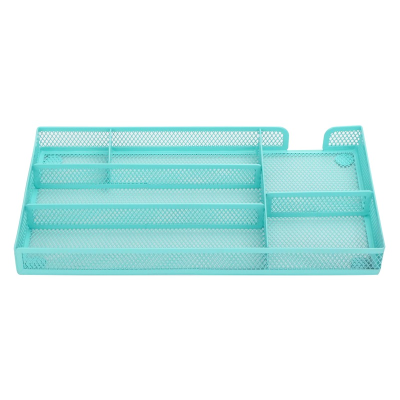 Annova Desk Organiser Storage Box with 6 Compartments Metal Mesh