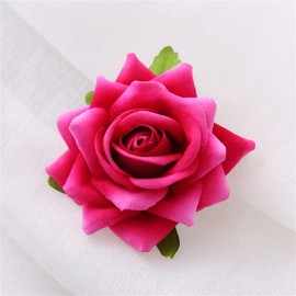 LeeCAE Rose Hair Clip Flower Hair Clips Flower Hair Clip for Women Flower Brooch Flower Hairpin Rose Brooch Bridal Brooch - Orange