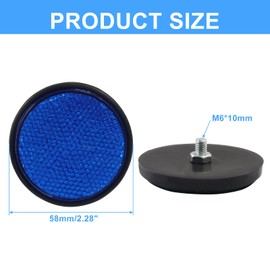 Unlorspy 4 Pcs Blue Round Reflectors 58mm/2.28 Inch Plastic Universal Round Reflective Screw Mount Round Warning Reflector for Motorcycle Bike
