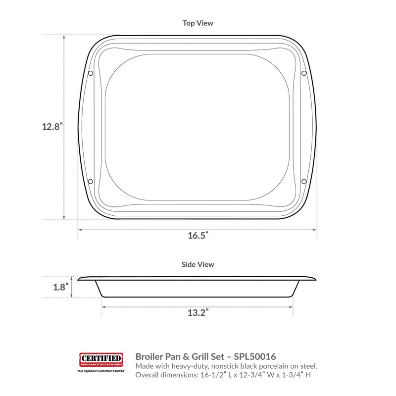 Certified Appliance Accessories Large 2-Piece Broiler Pan & Grill Set
