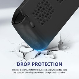 USTIYA Funda para Lenovo Legion Go S (8 Pulgadas AMD),Funda De Silicona para Rog Ally Game Handheld, Suave Perfil Bajo 360 Protector Cover (Negro)