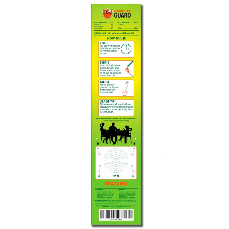 Mosquito Repellent Outdoor Patio Sticks 40 Pcs, 30Hrs Protection -