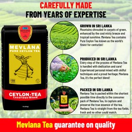 Mevlana - Pure Ceylon Loose Leaf Tea | Premium Black Tea Leaves | Rich & Smooth Sri Lankan Blend | Naturally Fresh | Perfect for Tea Lovers & Iced or Hot | OP 1 Grade | 1lb 454g