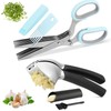 Lainballow Garlic Press & Herb Scissors Set, 6 Pcs Kitchen