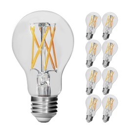 Feit Electric A19 LED Light Filament Bulb, 100W Equivalent, Dimmable, E26 Base, 5000K Daylight, Vintage Edison Clear Glass Light Bulb for Home, Office, 13-Year Lifetime, A100CL950CA/FIL/2/4, 8 Pack