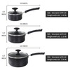 HooJay Nonstick Saucepan with Lid, Non Stick 1Qt & 2Qt