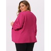 uxcell Women's Plus Size Blazers Shawl Collar Open Front 3/4