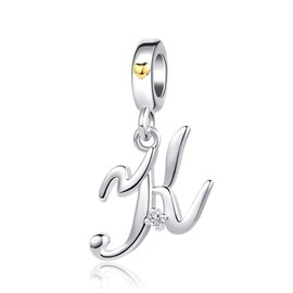 SBI Jewelry Initial Charms for Bracelets Letter K Keychain Pendant for Women Girls Sister Daughter Lover Fiancée Girlfriends Wife Cubic Zirconia Necklace Pendant