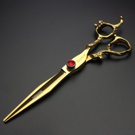 Gold and Black Gold Dragon 7 Inch Professional Hair Styling Scissors Barber Hairdressing Scissors Scissors