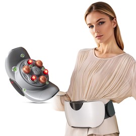 Automatic Abdominal Massager, Bianstone Belly Rubbing Instrument, Dual-use for Waist and Abdomen, Positive and Negative Massage, Flatulence Relief, Promote Intestinal Peristalsis (White)