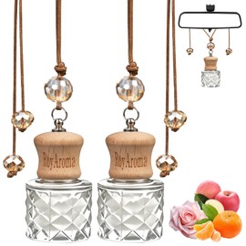 RoyAroma 2 Pack Hanging Car Air Freshener | Long Lasting 30-45 Days Natural Fragrance Oil Diffuser for Car, Home, Office | Odor Eliminator & Easy to Use | Pink Champagne