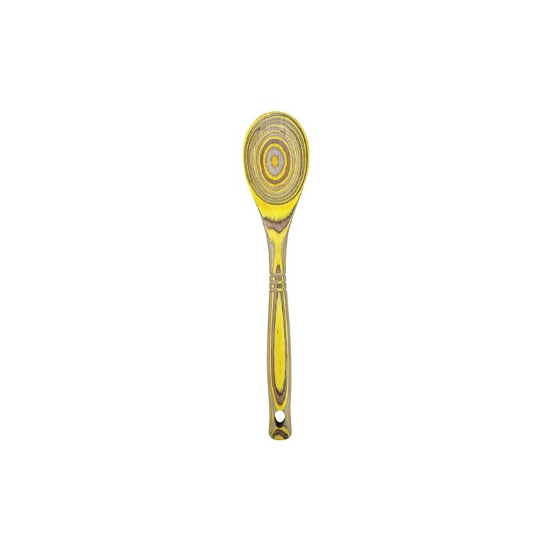Island Bamboo Pakkawood 12-Inch Spoon, Lemon