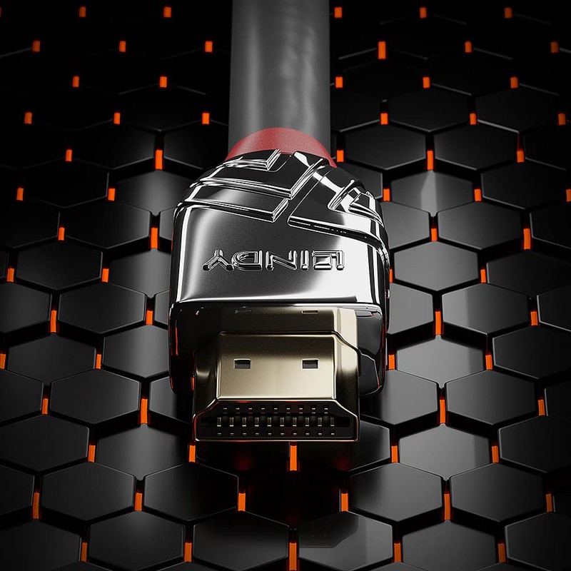 LINDY HDMI Anschlusskabel 5.00m 37874 Grau [1x HDMI-Stecker - 1x