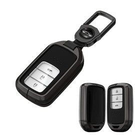 XRise Honda Key Case, TPU Assembly Key Case, Zinc Metal, Key Bag 2015 - Compatible with Upcivic Accord Fit Pilot CR-V Odyssey, Easy Installation, Key Holder, Black