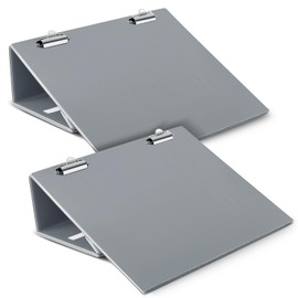 Nuanchu 2 Pcs Folding Slant Board for Writing 14 x 12 Inch Large Slanted Clipboard Adjustable Tilted Writing Board Sloped Surface to Improve Handwriting Legibility Endurance for Office Reading, Gray