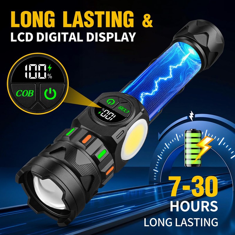 Rechargeable Flashlights High Lumens 5000 Long Distance, Super Bright LED