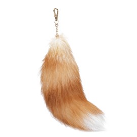 Bonlting Huge and Fluffy Real Fox Fur Faux Tail Keychain Cosplay Fox Tail Handbag Accessories Key Chain Ring Hook Tassels