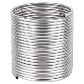 GEPPHILL 1/2" x 50Ft 304 Stainless Steel Tubing Coil, Immerson Tubing Coil, Water Chiller Tube, Ice Bath Beer Brewing Tubing Coil, Welded Stainless Steel Tubing for DIY Projects