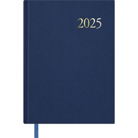 Dohe - 2025 Portuguese Diary - Day by Page, A5 Size (14 x 20 cm), 12 Months January to December, Hardcover, Yearly Planner, Office Supplies - ALGARVE Blue