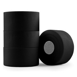MKUCCD 4-Pack Black Athletic Sports Tape,Very Strong Easy Tear NO Water & Sweat Resistant Therapeutic Tape for Performance Fitness Athletes, Protect & Assist Motion, Injury Recovery