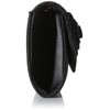 Damara Women's Satin Pleated Flower Front Evening Bag Clutch Handbag