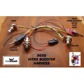 GUITAR FUEL TONE MONSTER TONE MONSTER SG3D NITRO BOOSTER HARNESS Guitar Bass Active Hi/Lo~Flat Boost~Mids