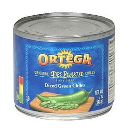 Ortega, Canned Green Chiles, Fire Roasted Diced, 7oz Can (Pack of 4) (Select Size Below) (Fire Roasted Diced Green Chiles 7oz Can)