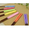Aoba Chopsticks Natural Wood, Candy Ball Thread, Pink, 7.1 inches