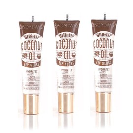Ruby Kisses Broadway Vita-Lip Clear Lip Gloss (Coconut Oil 3 Pack), Ultra-Hydrating & Soothing Formula with Vitamin Oils, High-Shine Non-Sticky Finish, Healing Glossy Lip Balm Locks in Moisture
