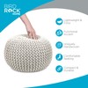 BIRDROCK HOME Round Pouf Ottoman | Cotton Braided Foot Stool