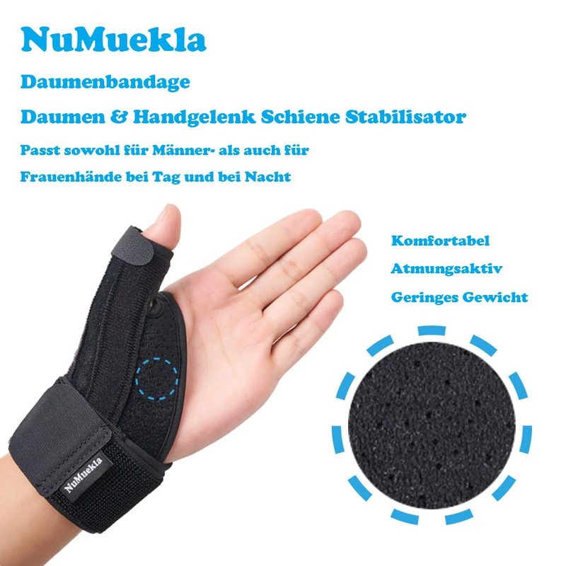 NuMuekla Thumb & Wrist Splint Stabiliser for Trigger Finger, Thumb