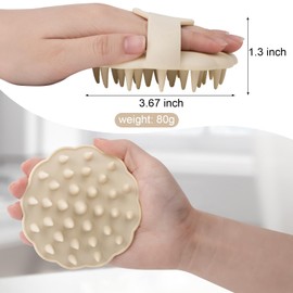 MTDLYICE Scalp Massager Hair Growth, Scalp Scrubber Wiht Silicone Bristles, Head Massager Scalp, Wet Dry Hair Care Scalp Scrub for Women Man (White)