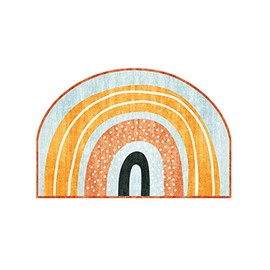 TITA-DONG 16in x 24in Polyester Non-Slip Mat, Half Round Door Mats, Bathroom Rug Carpet for Front Door Super Absorbent, Machine Washable