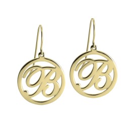 Unbranded CUT OUT INITIAL DROP EARRINGS: STERLING SILVER, 24K GOLD, ROSE GOLD