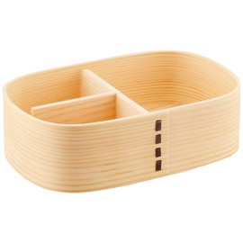 Nagao Magewappa FH09W Square 1-Tier Lunch Box, Natural