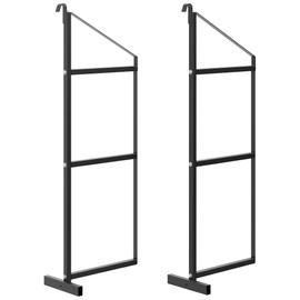 GarveeTech 2 Pack Shipping Container Shelving Storage Bracket 3-Tier, 22"(D) x 60"(H) Hanging Type Cargo Shipping Container Shelf Brackets, Black Powder Coated Steel, Easy to Hang and Remove