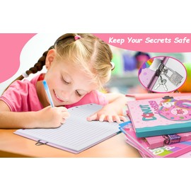 GINMLYDA Diary with Donuts, 17.8 x 13.5 cm, 80 Lined Sheets, 160 Pages Doughnuts, Children's Diary with Lock, Notebook, Girls for Writing and Drawing, Gifts for Girls 6 7 8 9 10 Years