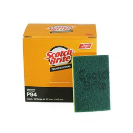 Fibra verde con esponja P94 Scotch Brite caja de 12 pzs