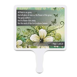 Church Fans - Set/12 Hand Held Fans 1 Peter 1:24-25