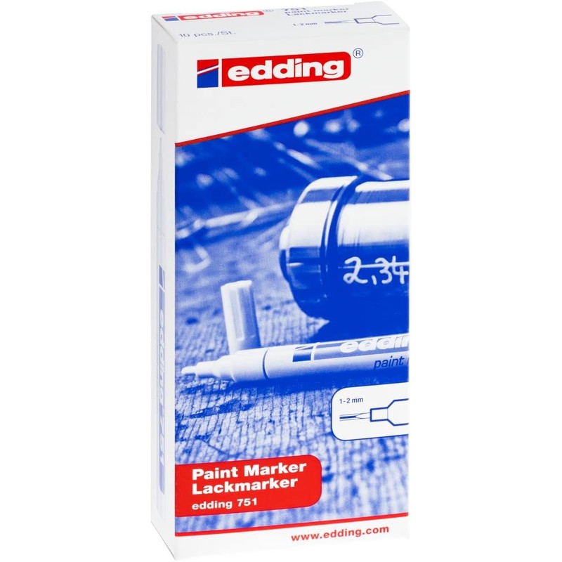 Edding 751 Bullet Tip Paint Marker Fine Yellow (Pack of