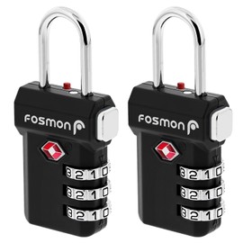 Fosmon TSA Accepted Luggage Locks, (2 Pack) Open Alert Indicator 3 Digit Combination Padlock Codes with Alloy Body and Release Button for Travel Bag, Suit Case & Luggage - Pink
