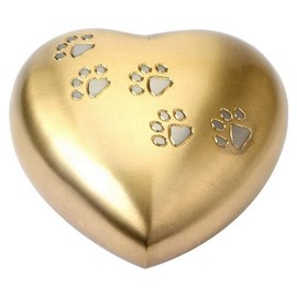 Urns UK Pet Cremation Memorial Heart Keepsake Urn Hertford, Brass 3" Small