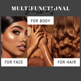 HOSAILY HOSAILY Body Glitter Spray - Bronze Body Shimmer for Face, Hair & Body, Moisturizing Luminizer Glow Illuminator, Quick-Drying Sparkling Glitter Spray Liquid Highlighter (#04)